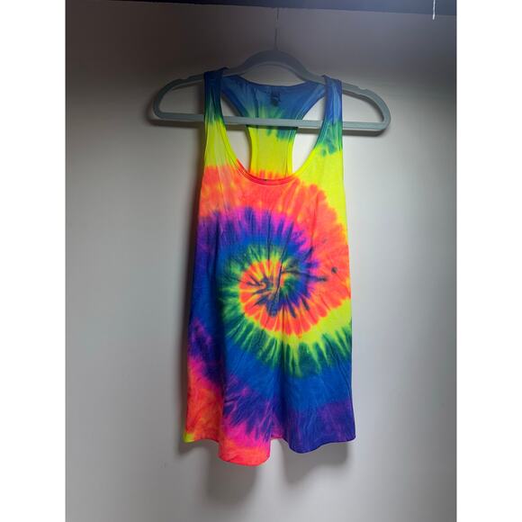 Women’s Tie Dye Tank Top Sz Small Hippie Retro 90’s Colors Flowers 70’s Boho - Picture 6 of 9